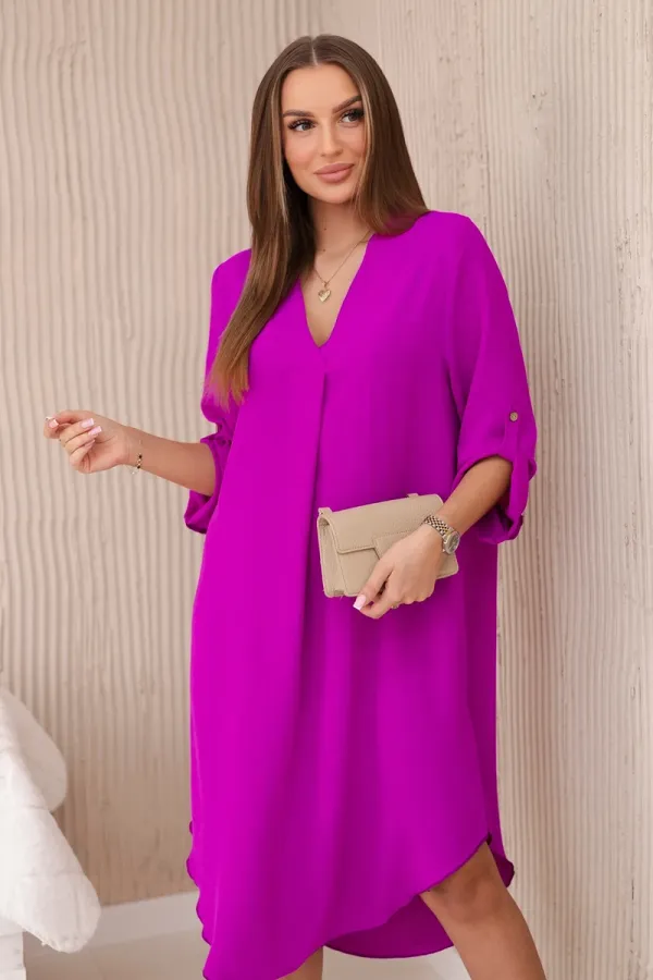 Włoski Włoski V-neck dress violet