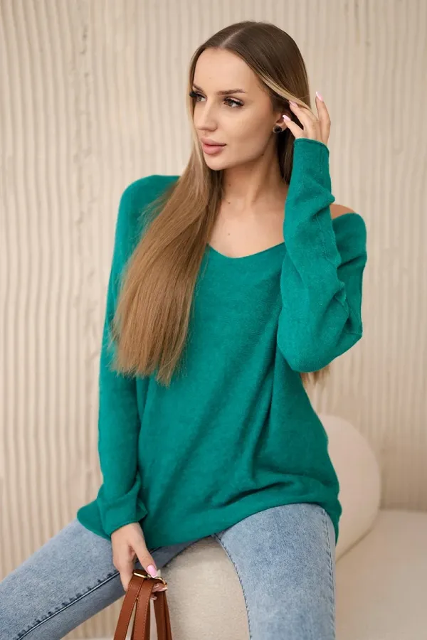 Włoski Włoski V-neck sweater green