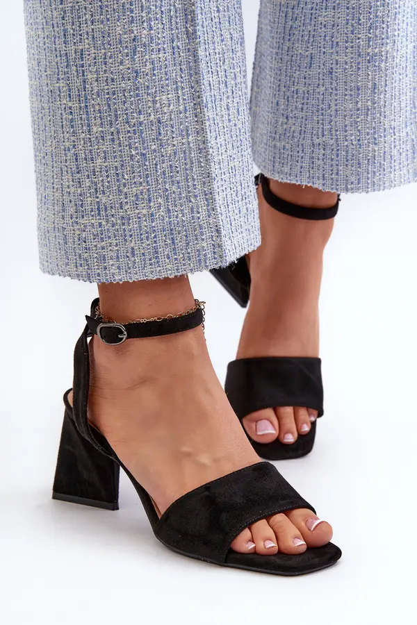 VINCEZA Women Heeled Sandals Made Of Eco Suede Black Vinceza 17328