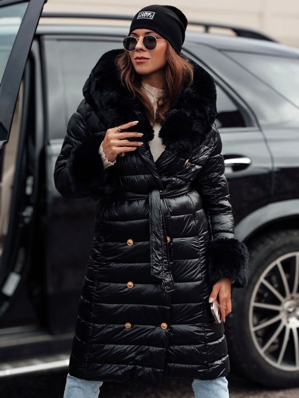 DStreet Women&#039;s winter quilted coat HORIZON black Dstreet