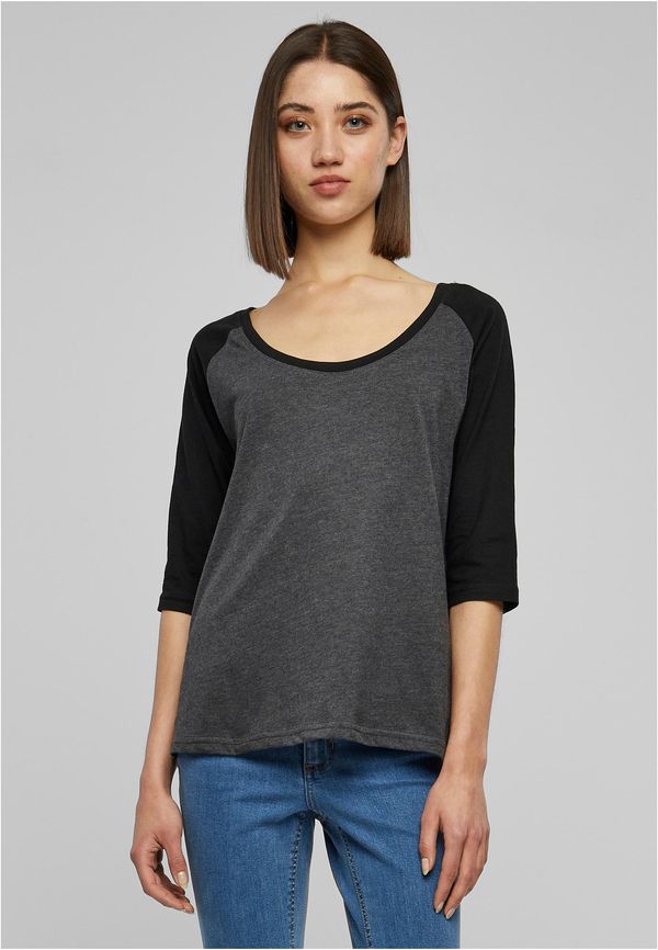 Urban Classics Women's 3/4 Contrast Raglan T-Shirt Coal/Black