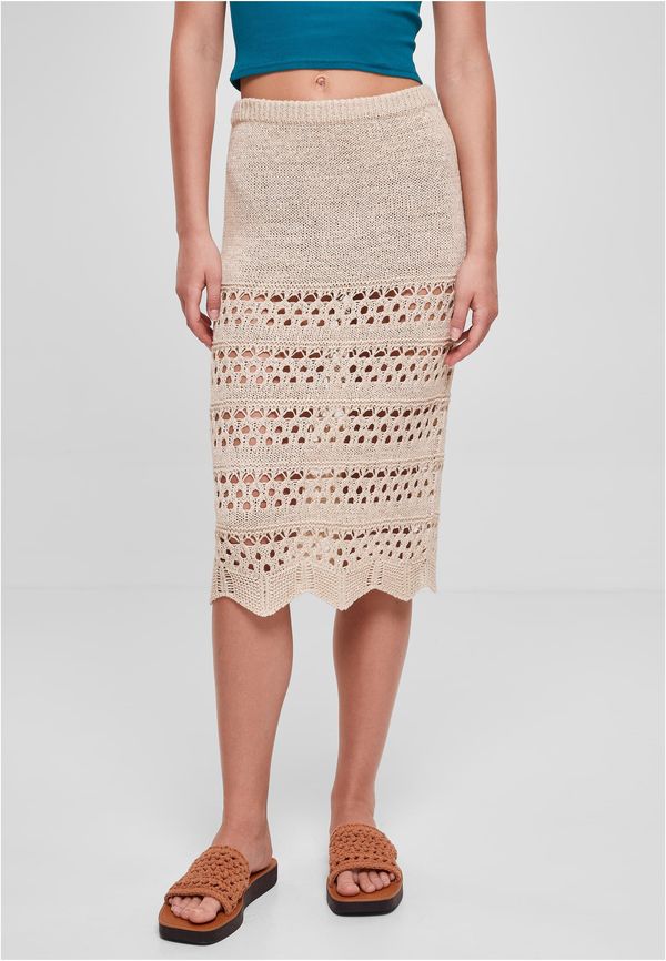 Urban Classics Women's 3/4 crochet knitted skirt made of soft grass