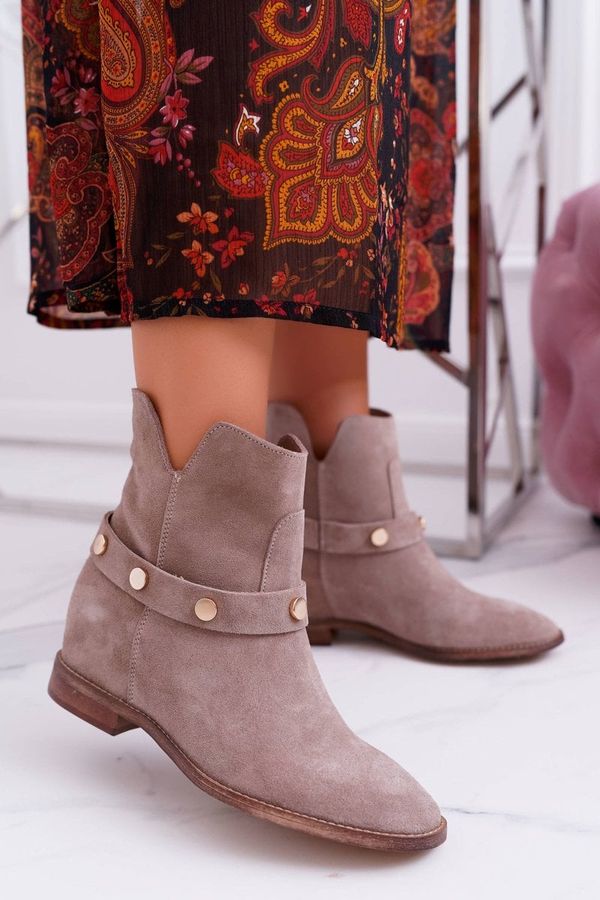 Kesi Women's Ankle Boots Flat Laura Messi 1890 Darmah Leather Beige