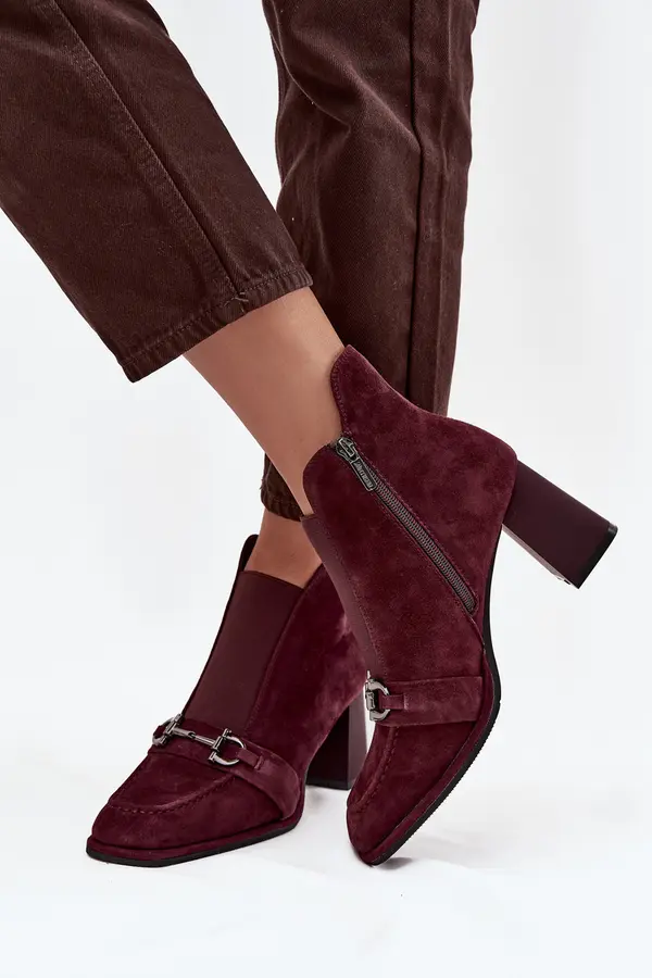ARTIKER Women's Ankle Boots Made of Natural Suede with Heel Artiker