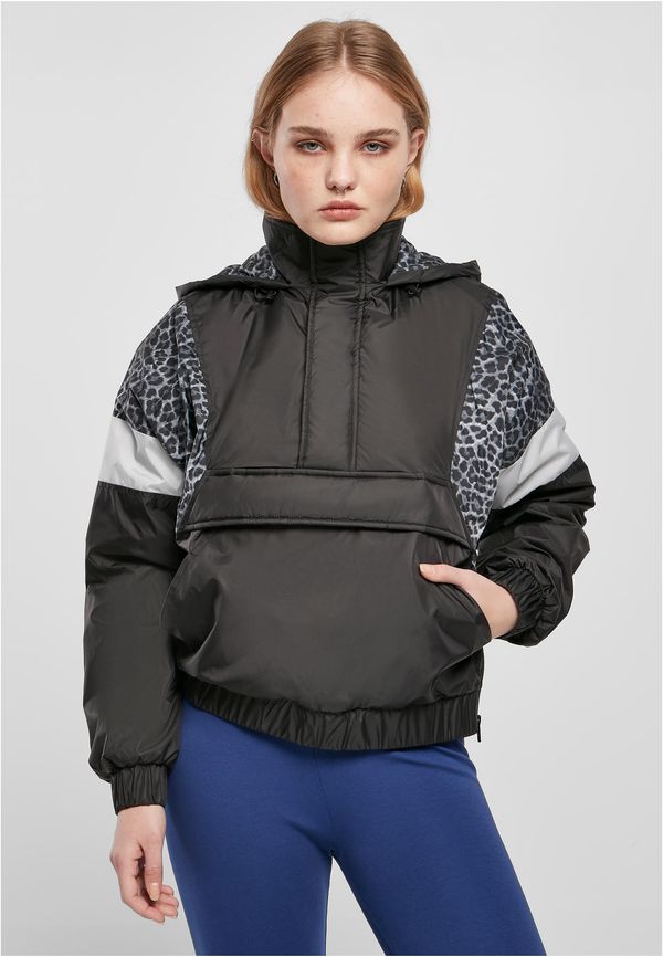 UC Ladies Women's AOP Mixed Pull Over Jacket Black/snowleo/lightasphalt