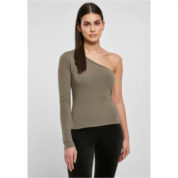 Urban Classics Women's asymmetrical olive with long sleeves
