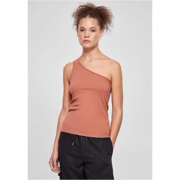 Urban Classics Women's asymmetrical terracotta top