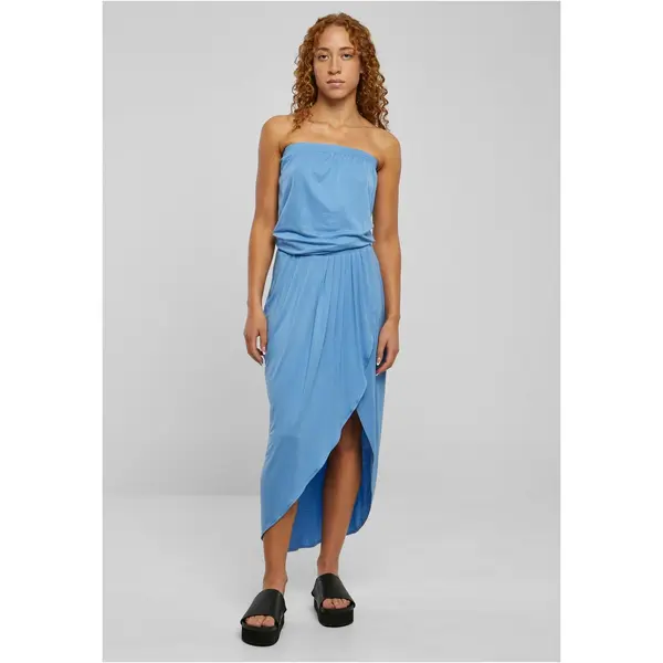 Urban Classics Women's Bandeau dress blue