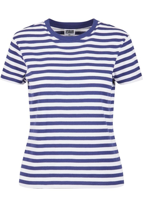 Urban Classics Women's basic striped T-shirt white/navy blue