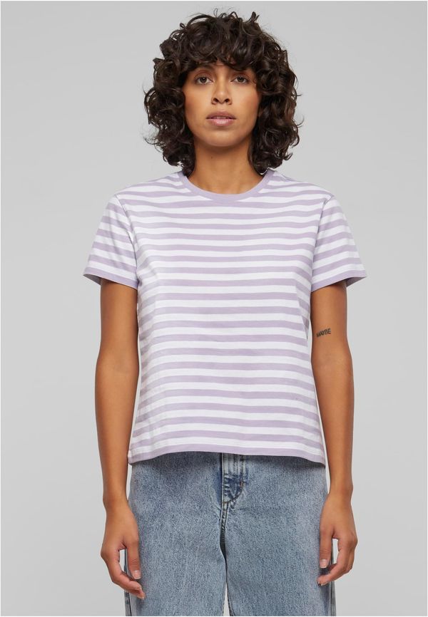 Urban Classics Women's basic striped t-shirt white/purple