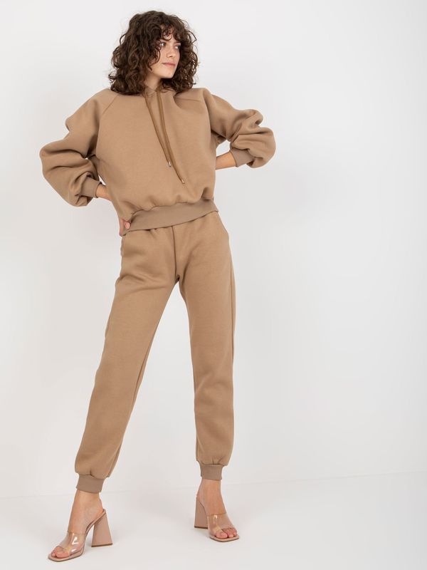 Fashionhunters Women's basic tracksuit - beige