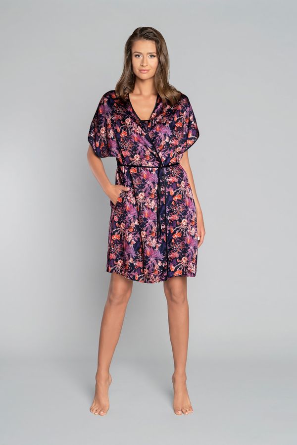 Italian Fashion Women's bathrobe Tibesti with short sleeves - print