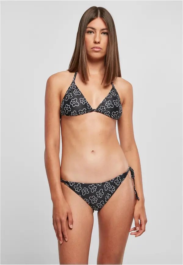 Urban Classics Women's bikini with blackflower triangle pattern