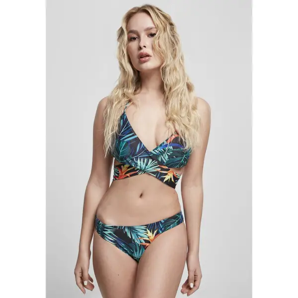 Urban Classics Women's bikini with vriesea pattern black