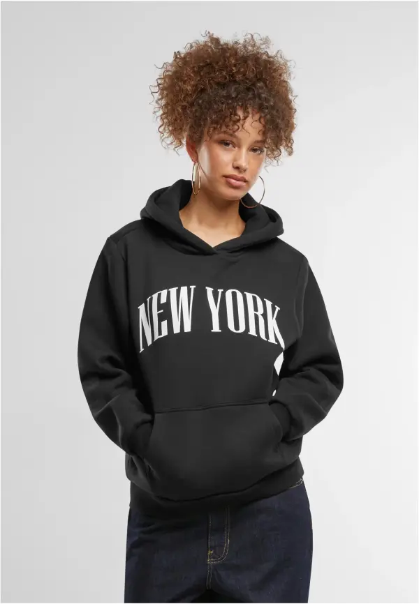 Mister Tee Women's Black Furry Hoodie New York
