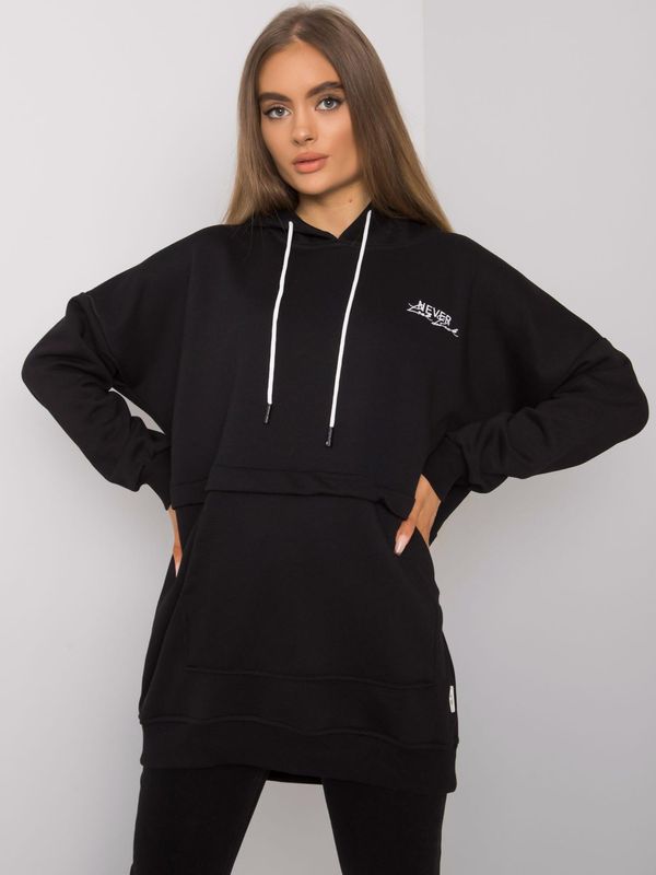 Fashionhunters Women's Black Kangaroo Sweatshirt