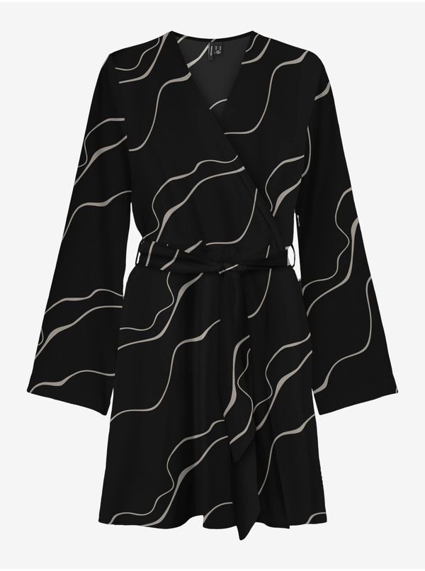 Vero Moda Women's black patterned dress VERO MODA Merle - Women's