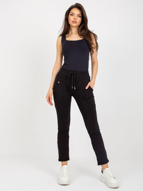 Fashionhunters Women's black sweatpants regular fit