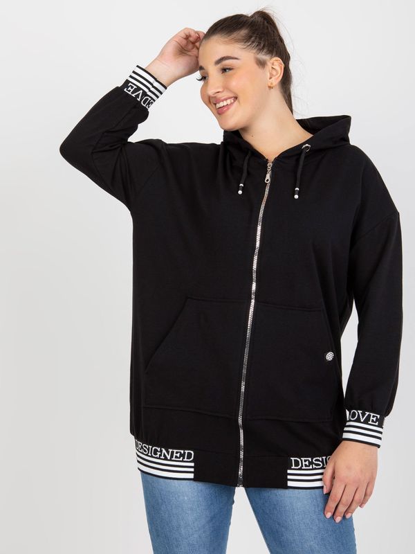 Fashionhunters Women's Black Zip-Up Hoodie Plus Size