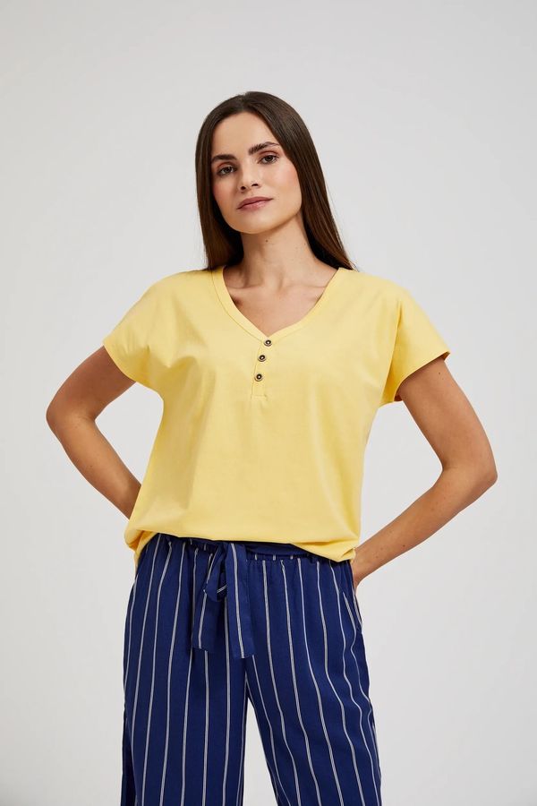 Moodo Women's blouse with buttons MOODO - yellow