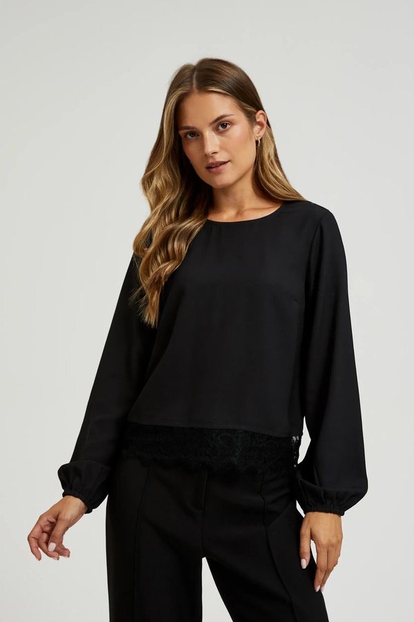 Moodo Women's blouse with lace MOODO - black