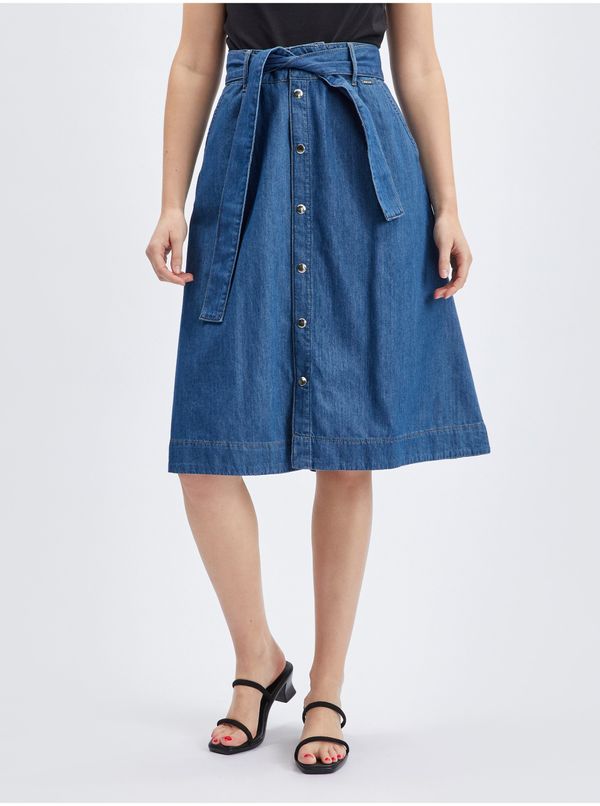 Orsay Women's blue denim skirt with belt ORSAY