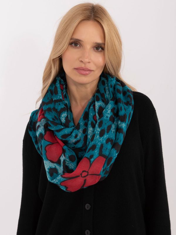 Fashionhunters Women's blue scarf with animal motif