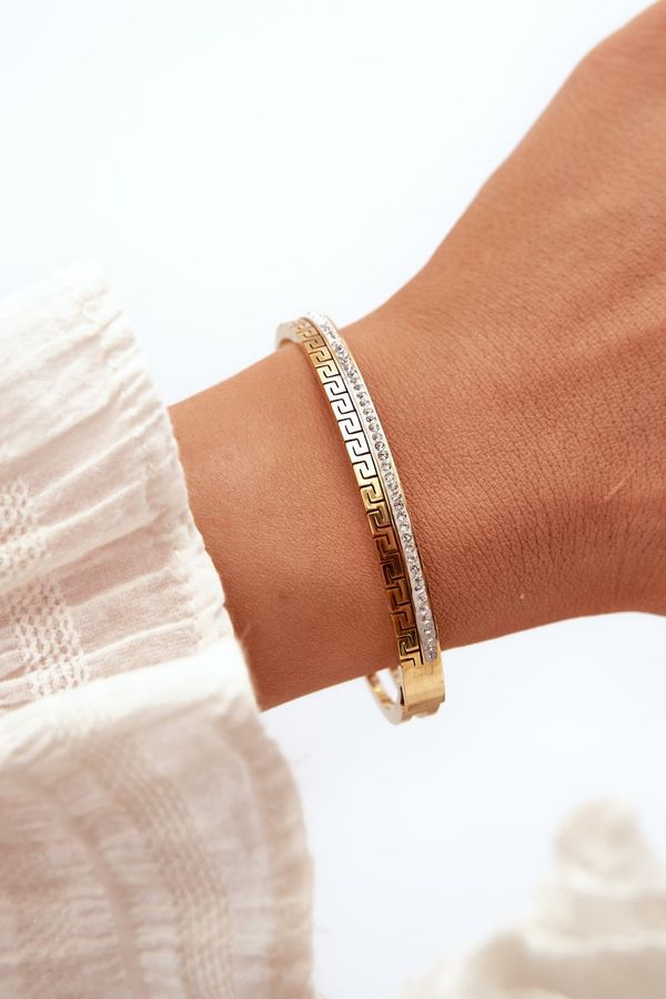 Kesi Women's bracelet with cubic zircons, stainless steel, gold