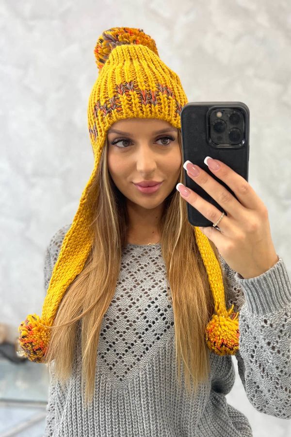 Kesi Women's cap with long ears Nadia K321 mustard