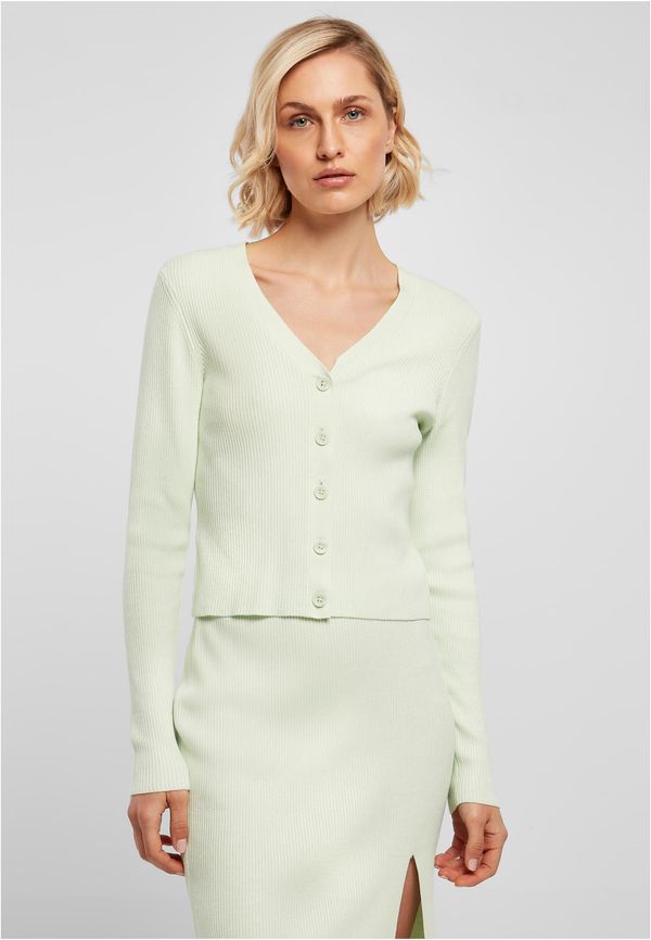 Urban Classics Women's cardigan with short rib knit - light mint