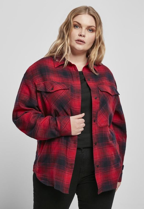 UC Ladies Women's Check Overshirt Navy Blue/Red