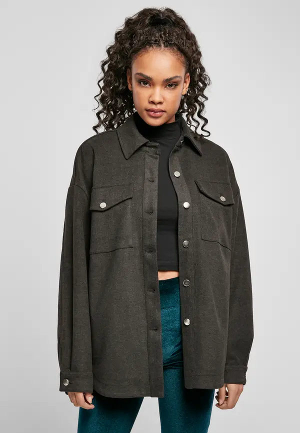 Urban Classics Women's Classic shirt in black charcoal