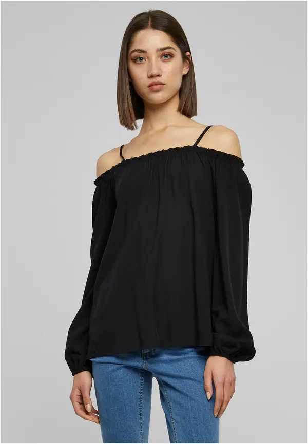 Urban Classics Women's Cold Shoulder Longsleeve Black
