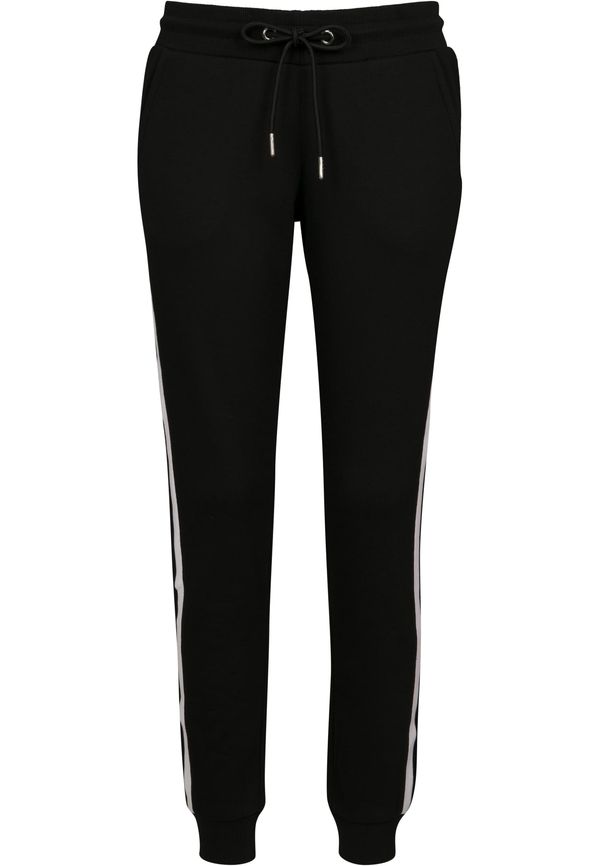 Urban Classics Women's College Contrast Sweatpants Black/White/Black