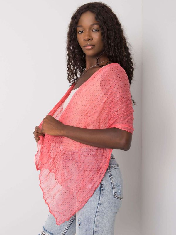 Fashionhunters Women's coral and dark blue scarf in polka dots