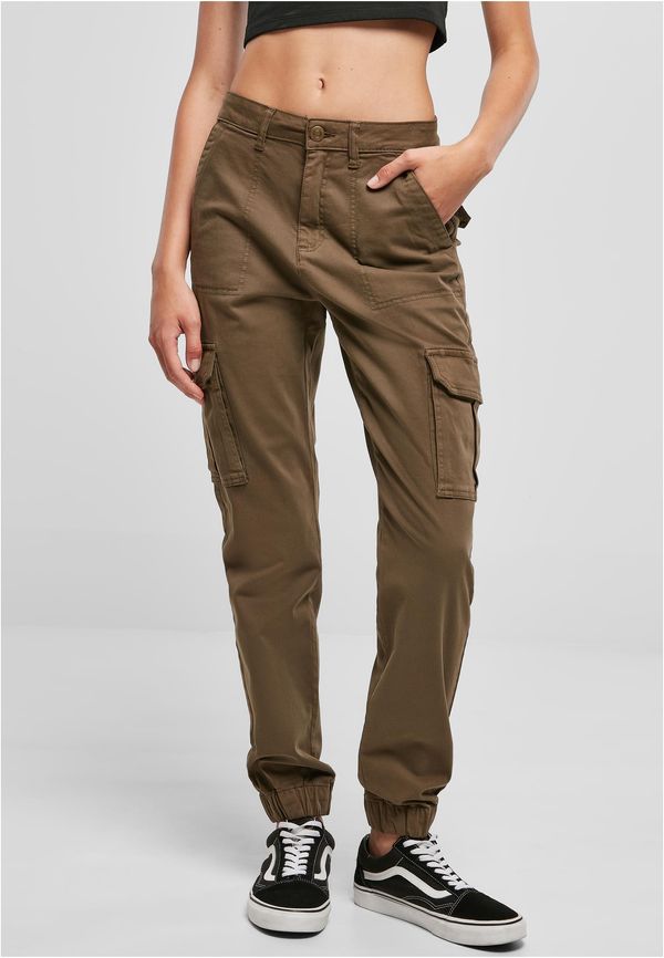 Urban Classics Women's cotton twill trousers olive