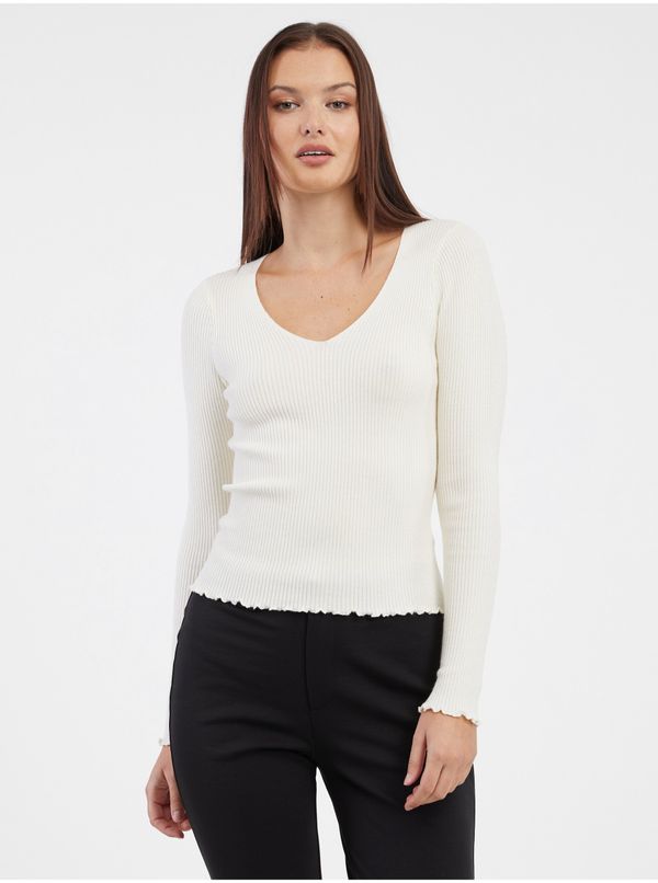 Vero Moda Women's cream sweater VERO MODA Evie - Women