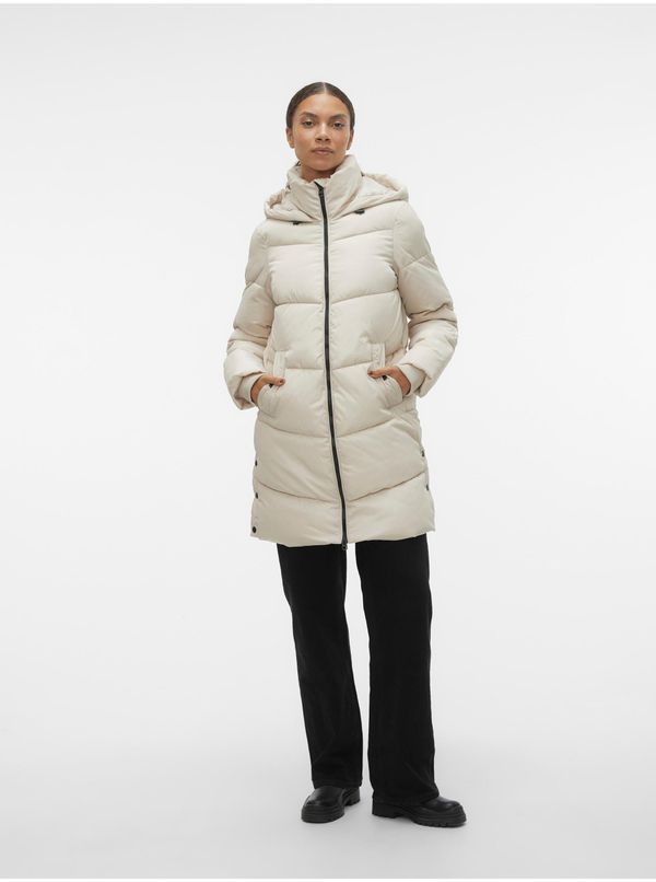Vero Moda Women's cream winter quilted coat VERO MODA Halsey - Women