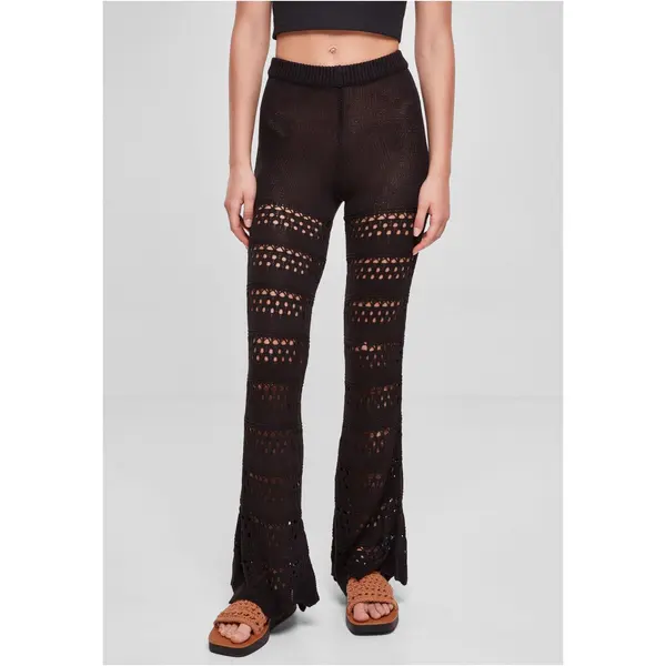 Urban Classics Women's crocheted leggings in black color