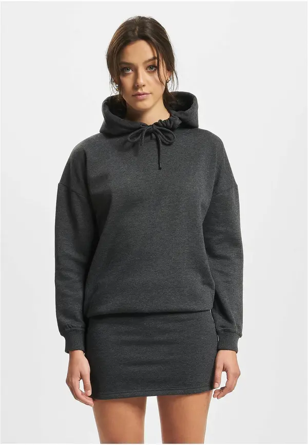 DEF Women's Cropped Hoody Sweatshirt Dress - Grey