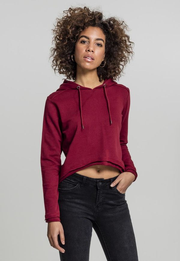 Urban Classics Women's Cropped Terry Hoody burgundy