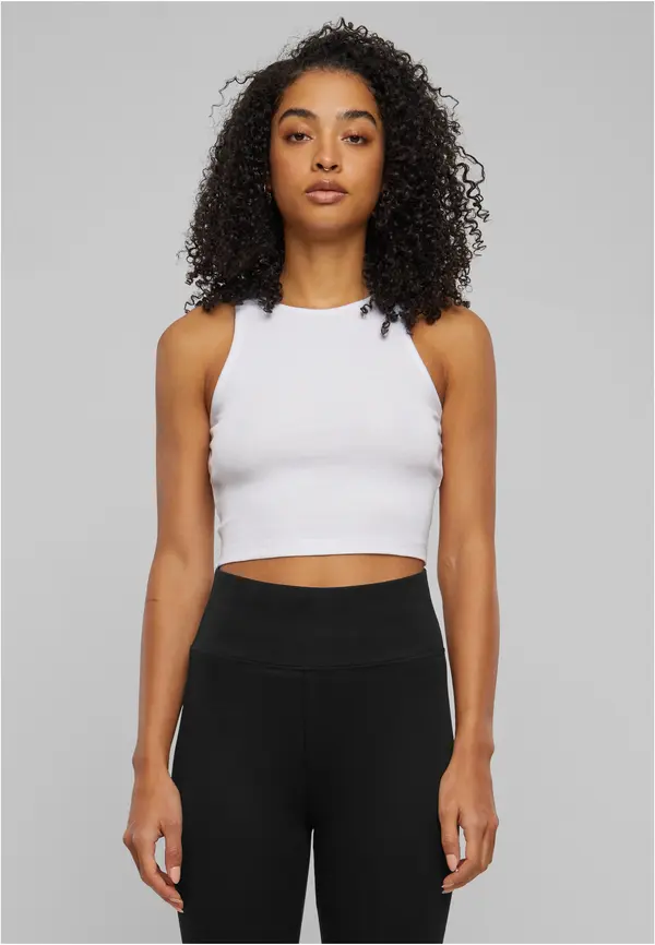 Urban Classics Women's cropped top - 2 packs white/white