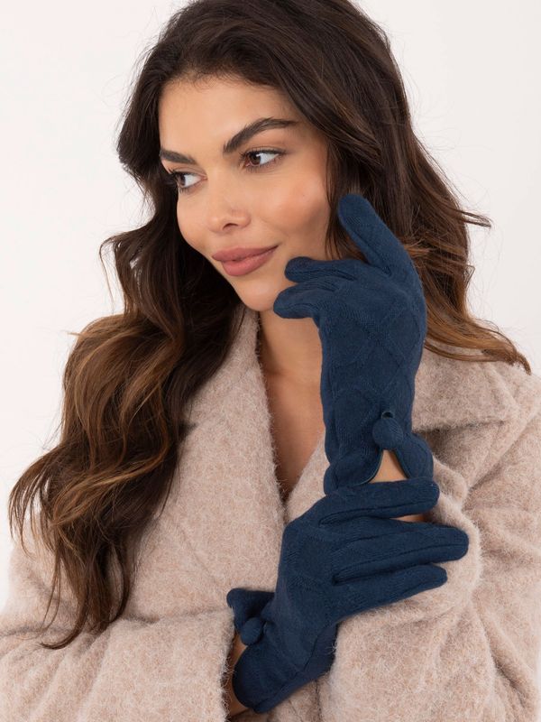 Fashionhunters Women's dark blue gloves