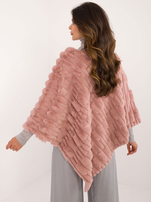 Fashionhunters Women's dark pink fur poncho