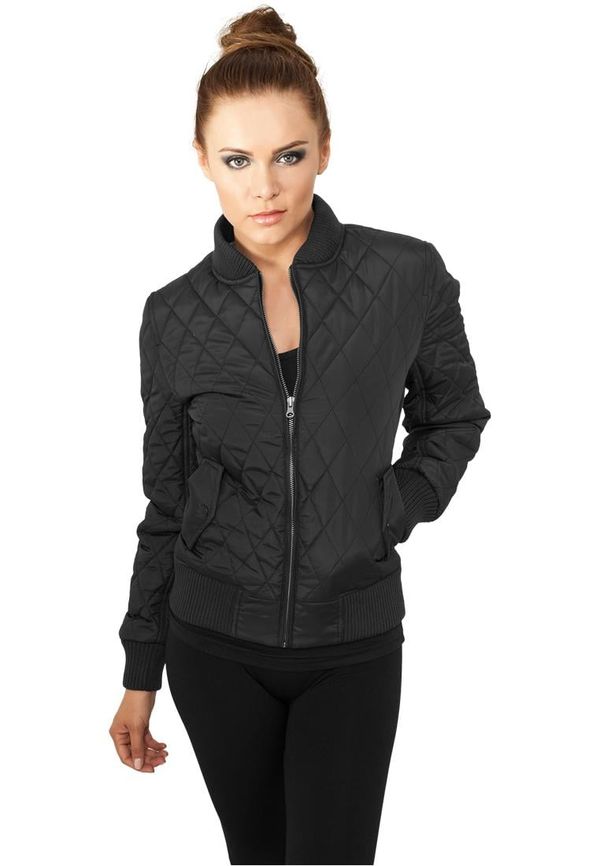 UC Ladies Women's Diamond Quilt Nylon Jacket Black