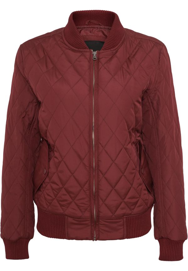 Urban Classics Women's Diamond Quilt Nylon Jacket Burgundy