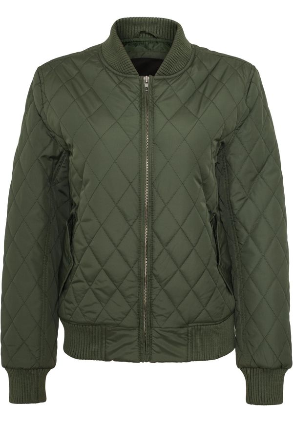 Urban Classics Women's Diamond Quilt Nylon Jacket Olive