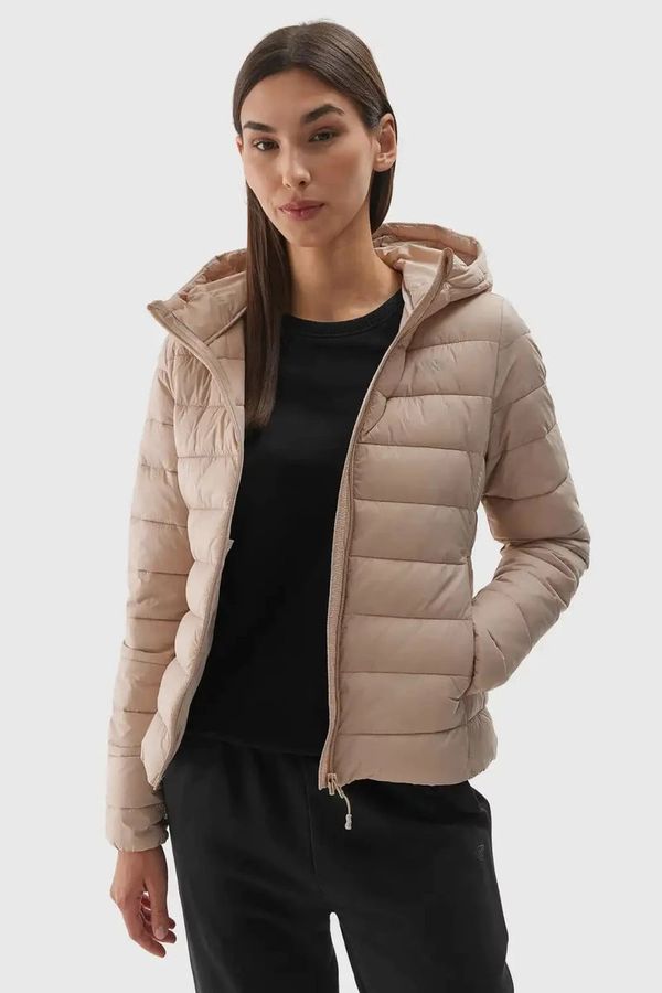 4F Women's Down Jacket With Hood 4F Beige 4FWAW24TDJ