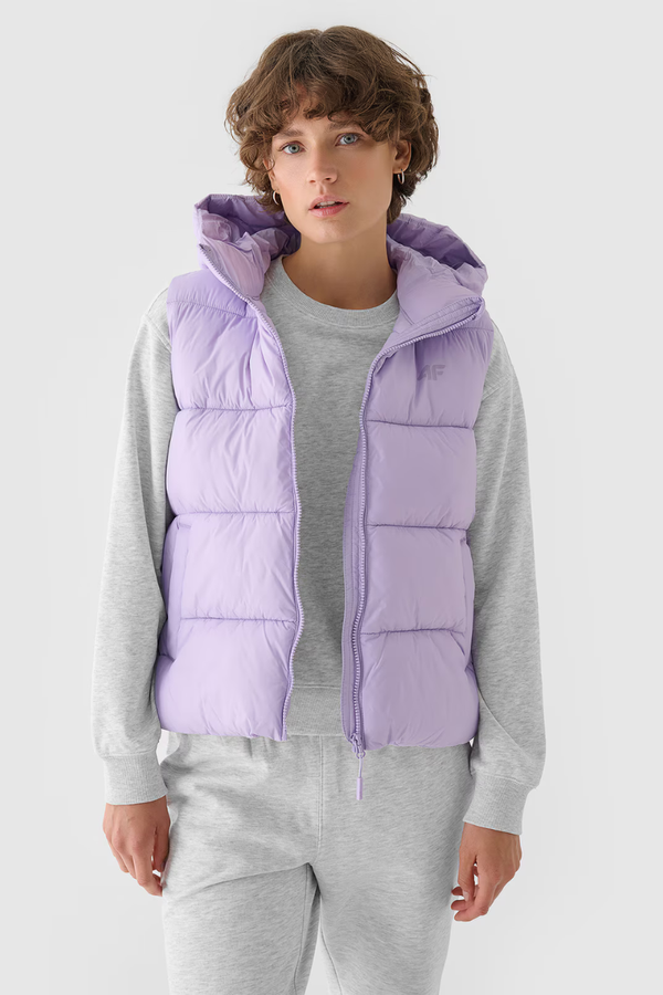 4F Women's Down Vest With Hood Purple 4F 4FWAW24TVJ