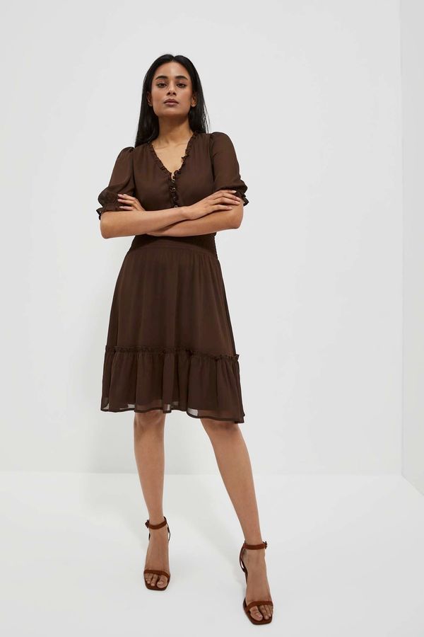 Moodo WOMEN'S DRESS L-SU-4023 D.OAK